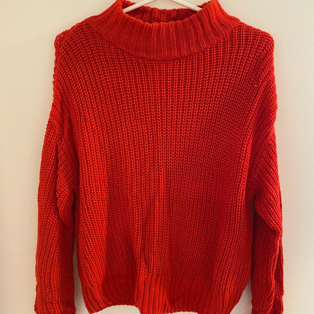 Red knit sweater